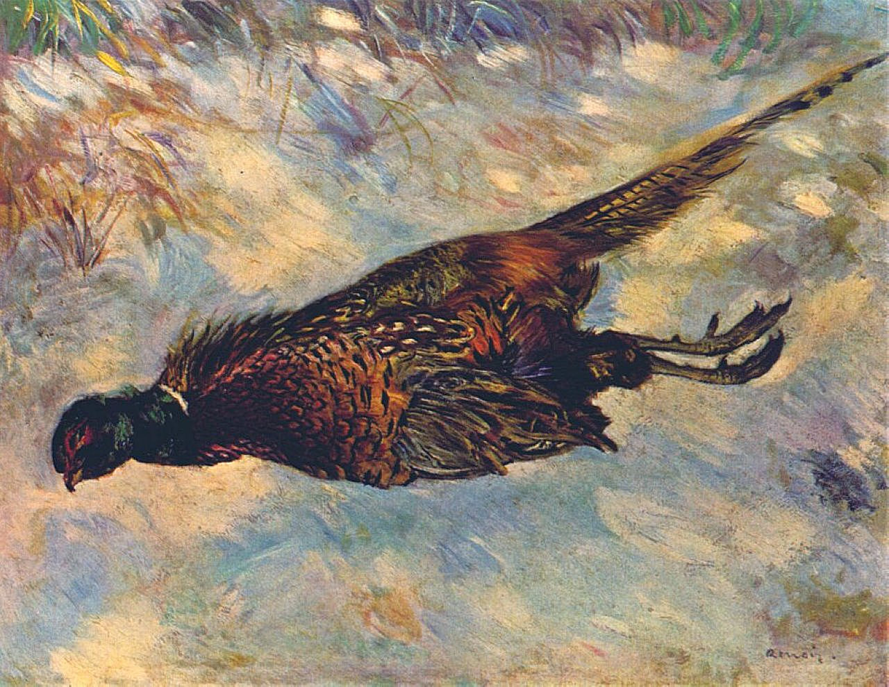 Dead pheasant in the snow 1879